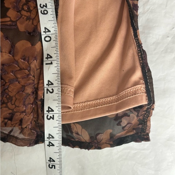 Y2K Brown Velvet Burnout Midi Dress Size S Fairy Grunge - Picture 12 of 13